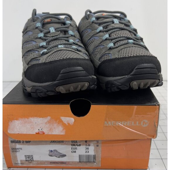 Merrell Moab 2 Women's Sz. 6 Wide EE Grey Oxford Waterproof New - Picture 1 of 10